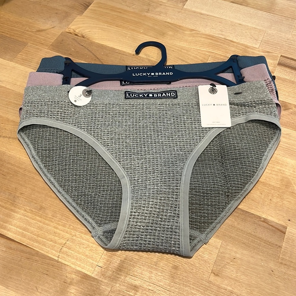 Lucky Brand Bundle 3 Lot bikini underwear panties women size L New